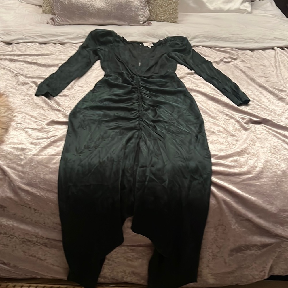 Ronny kobo hunter green dress